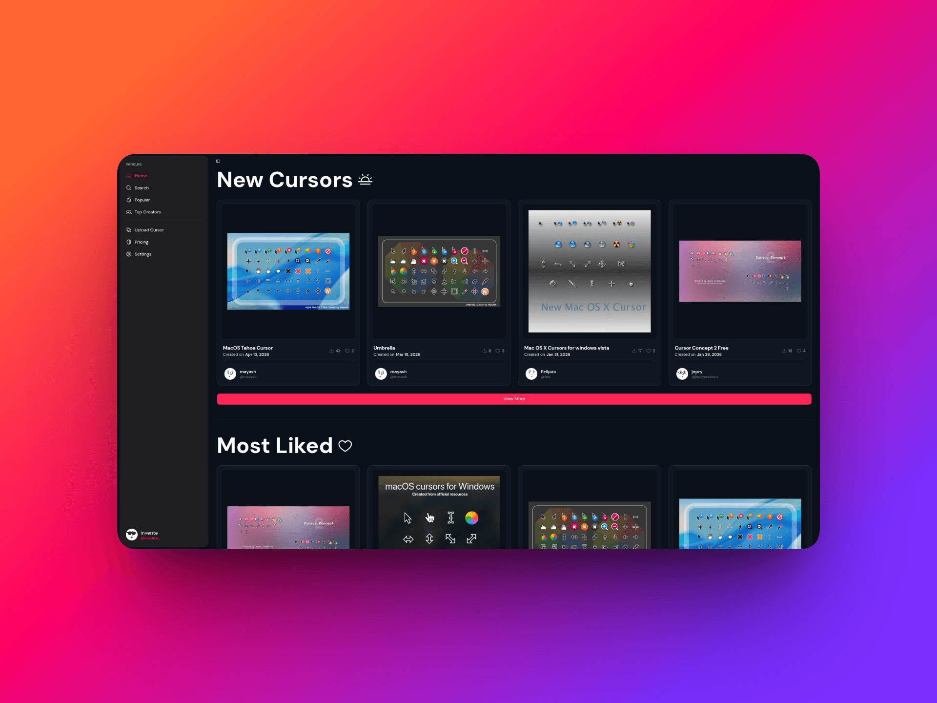 Wincurs - Community cursors for Windows preview